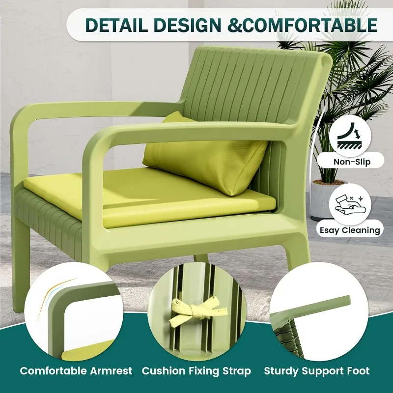 No Rust Modular Outdoor Sectional Sofa Set, All Weather Patio Conversation Set, for Backyard, Deck, Poolside with Coffee Table