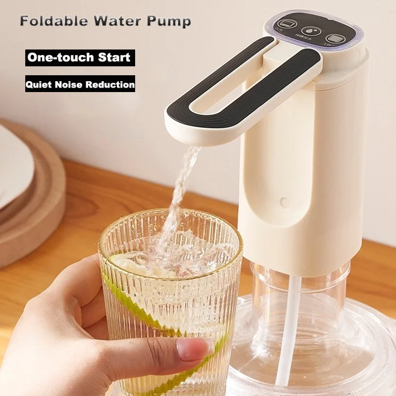 

Water Bottle Pump 1pcWhite/Black Automatic Water Dispenser Collapsible Water Bucket Electric Pump Type-C Drinking Water Pump