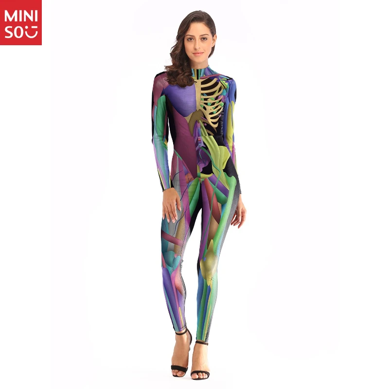 

Miniso Fitted Print Jumpsuit | Women's Performance Bodysuit, Cosplay Costume