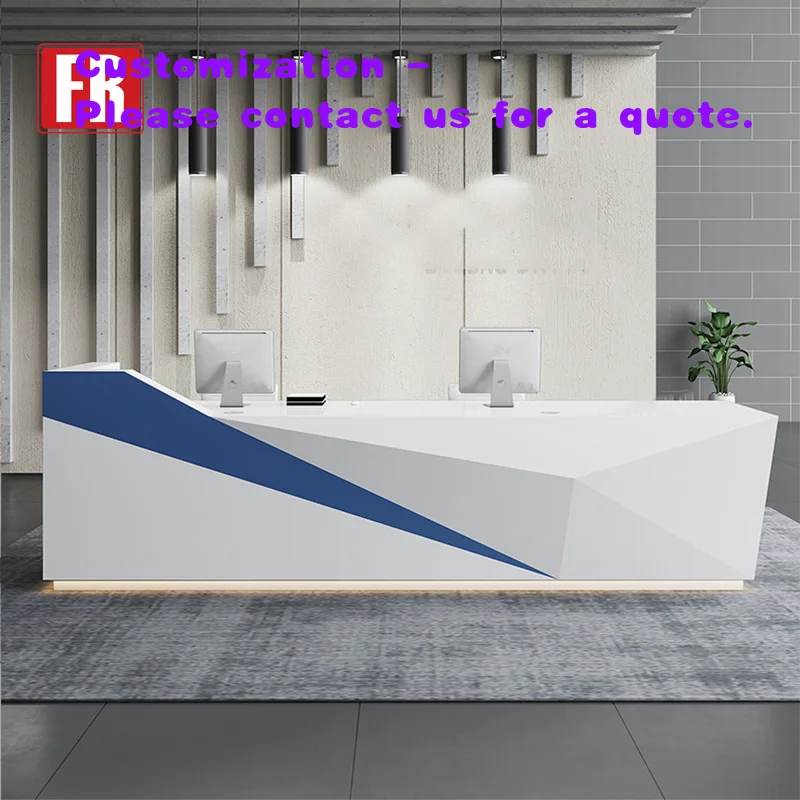 

custom.Modern Office Reception Desk Salon Reception Desk White Luxury Reception Counter