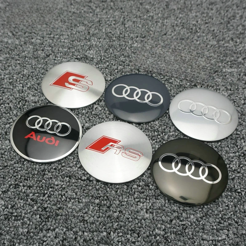 56//65mm 4PCS Car Wheel Hub Caps Emblem Badge Stickers Decoration For AUDI S RS A3 A4 B8 8P 8V A6 C7 A5 Q5 B7 B6 B9 Q3 Q7 A7