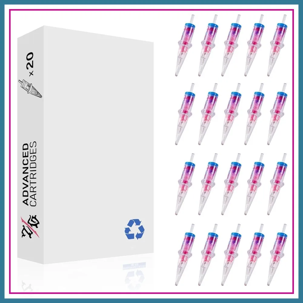 

20pcs Tattoo Needles #12 Disposable Standard-Round Liner Cartridges for Beginners (1205RL)