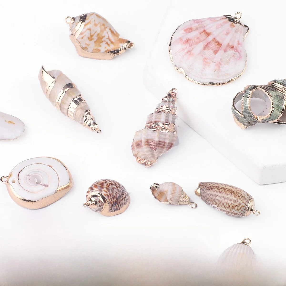 

Подвеска ручной работы в виде морской раковины с гальваническим покрытием, материалы для изготовления украшений своими руками: браслетов, ожерелий, серег