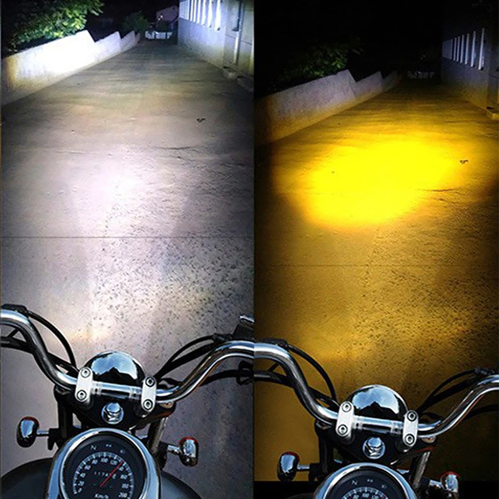 PECHAM H4 LED Motorcycle H6 LED Moto Motorcycle Headlight white yellow Bulbs Lens High Low Beam Lamp Motorbike Lamp Scooter