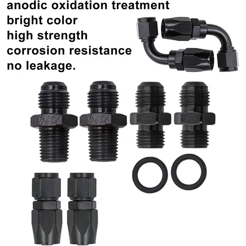 Automatic Transmission Cooler Line Kit For 4L60E 4L65E Black Nylon Braided Hose Kit