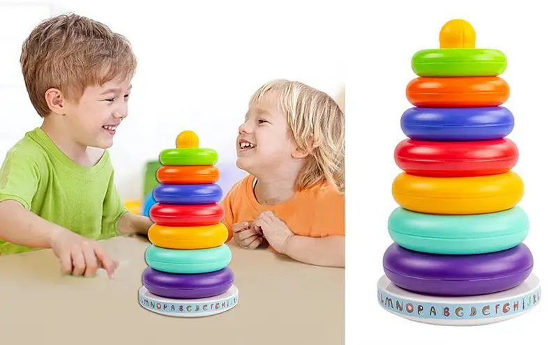 Stacking Rings Toy para crianças, Empilhador Educacional, Aprendizagem Segura, Brinquedos Montessori, Stack Ring, STEM