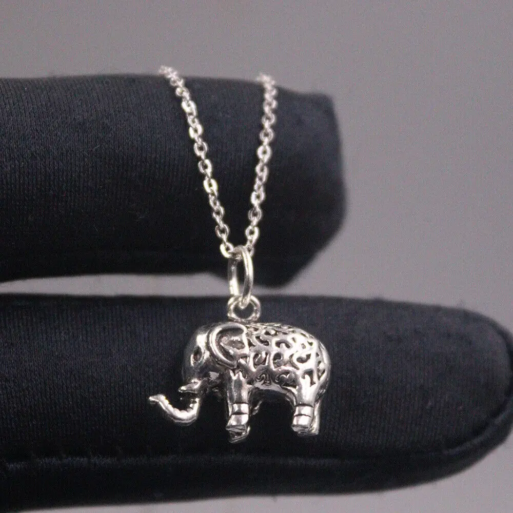 

Genuine 925 Sterling Silver Lovely Small Elephant Pendant 0.67inch Small XIANG