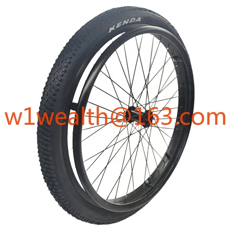 24*1.95 Inch Wheelchair Rear Wheel All-terrain Inflatable Wheel Spoke Strip Shock Belt High-speed Bearing Suitable for Off-road
