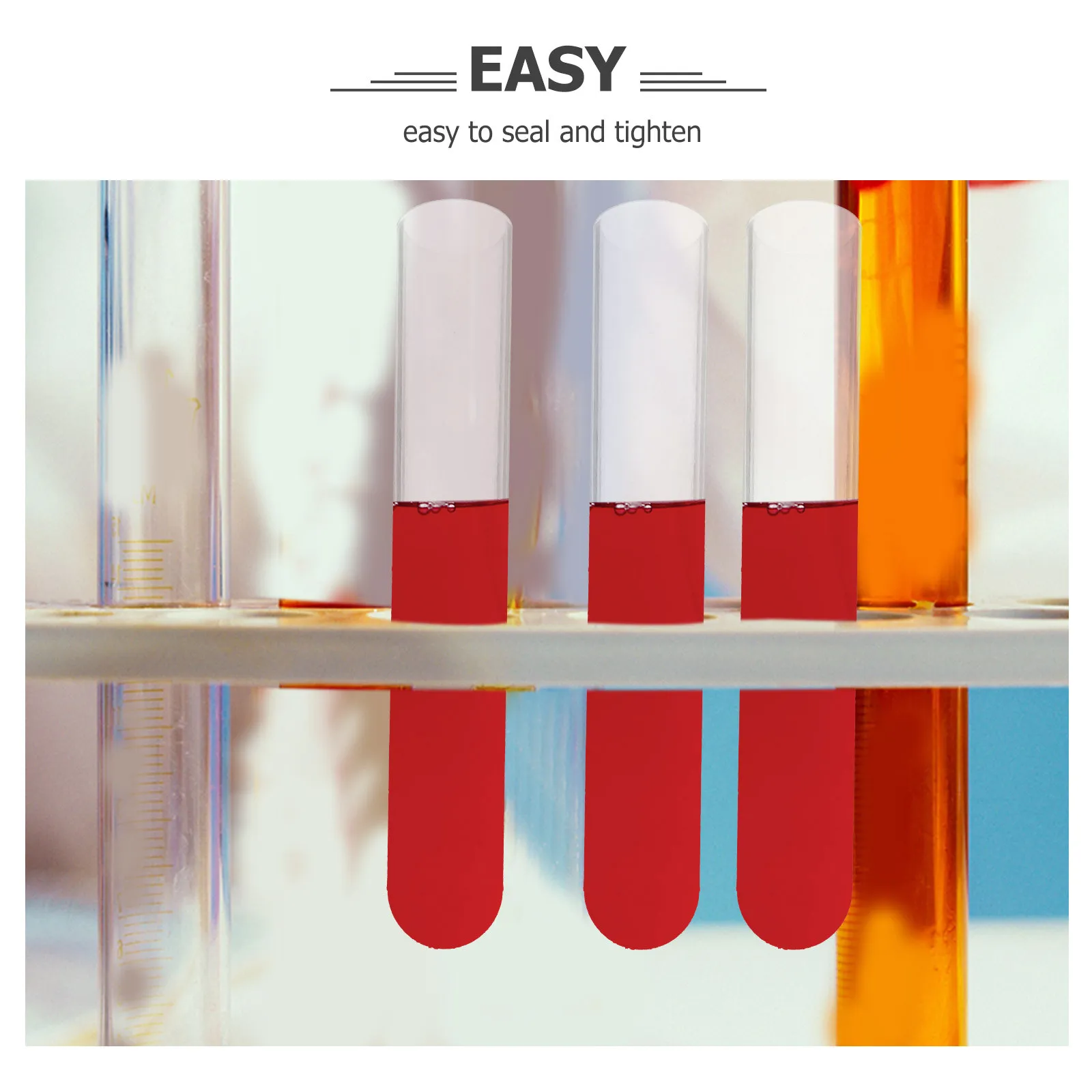 100Pcs Safe Reusable Clear Plastic Test Tubes with Tight Seal Caps Perfect for Science Classrooms Candy Stores Halloween view 2