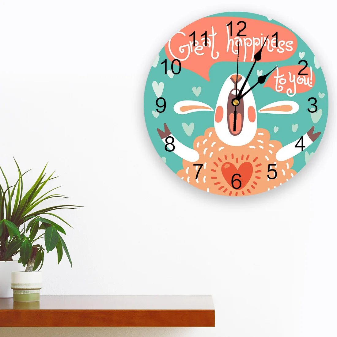 Sheep Love Illustration Bedroom Wall Clock Large Modern Kitchen Dinning Round Wall Clocks Watches Living Room Watch Home Decor