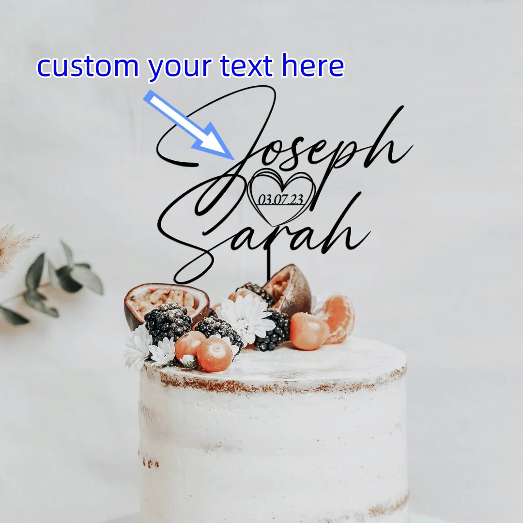 1PC Custom PMMA Cake Decoration - Personalized Birthday Engraved Name & Date, Metallic Texture, DIY, Laser Engraved, Perfect for