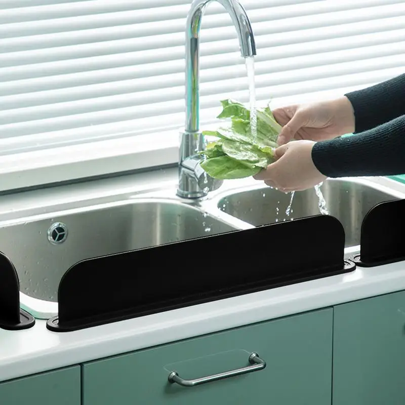 Sink Splash Guard Silicone Splash Guard For Kitchen Sink 19IN Tray And Mats Stopper Kitchenware Water Barrier For Home Outdoor