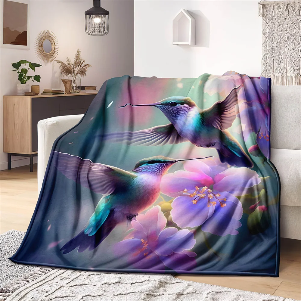 Hummingbird Microfiber Blanket Super Soft Throw Blankets For Bed Bedspread Sofa Decorative Camping Picnic Winter Warm Blanket