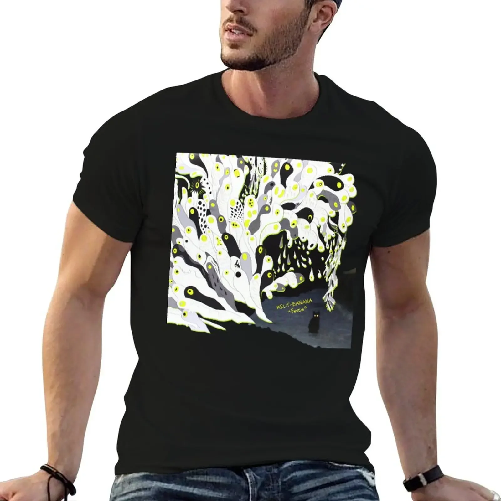 Melt banana, T-Shirt summer top football t shirt Men's clothing