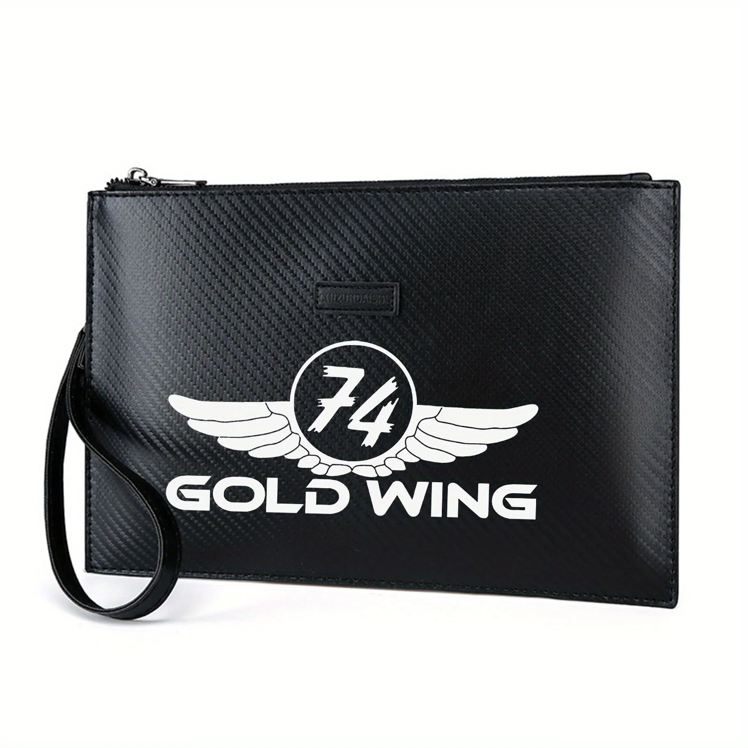 Ali all'interno del numero di cerchio Borsa da uomo in PU stampato elegante oro Alla moda e pratica per il trasporto quotidiano