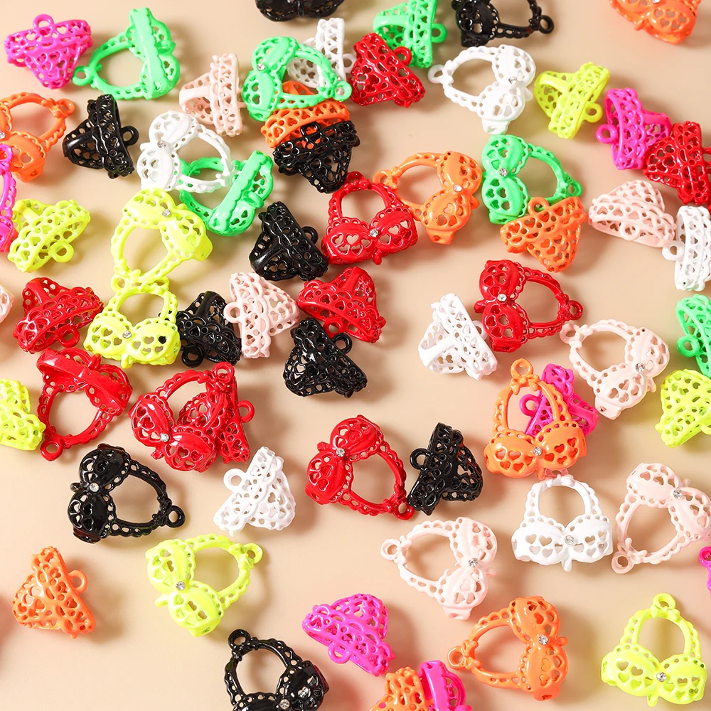 Leslie 5 Stück Niedliche Mini Kawaii Sexy Bikini Unterhosen Anhänger für DIY Ohrringe Halsketten Sommer Strand Schmuckherstellung Zubehör – Detail 1