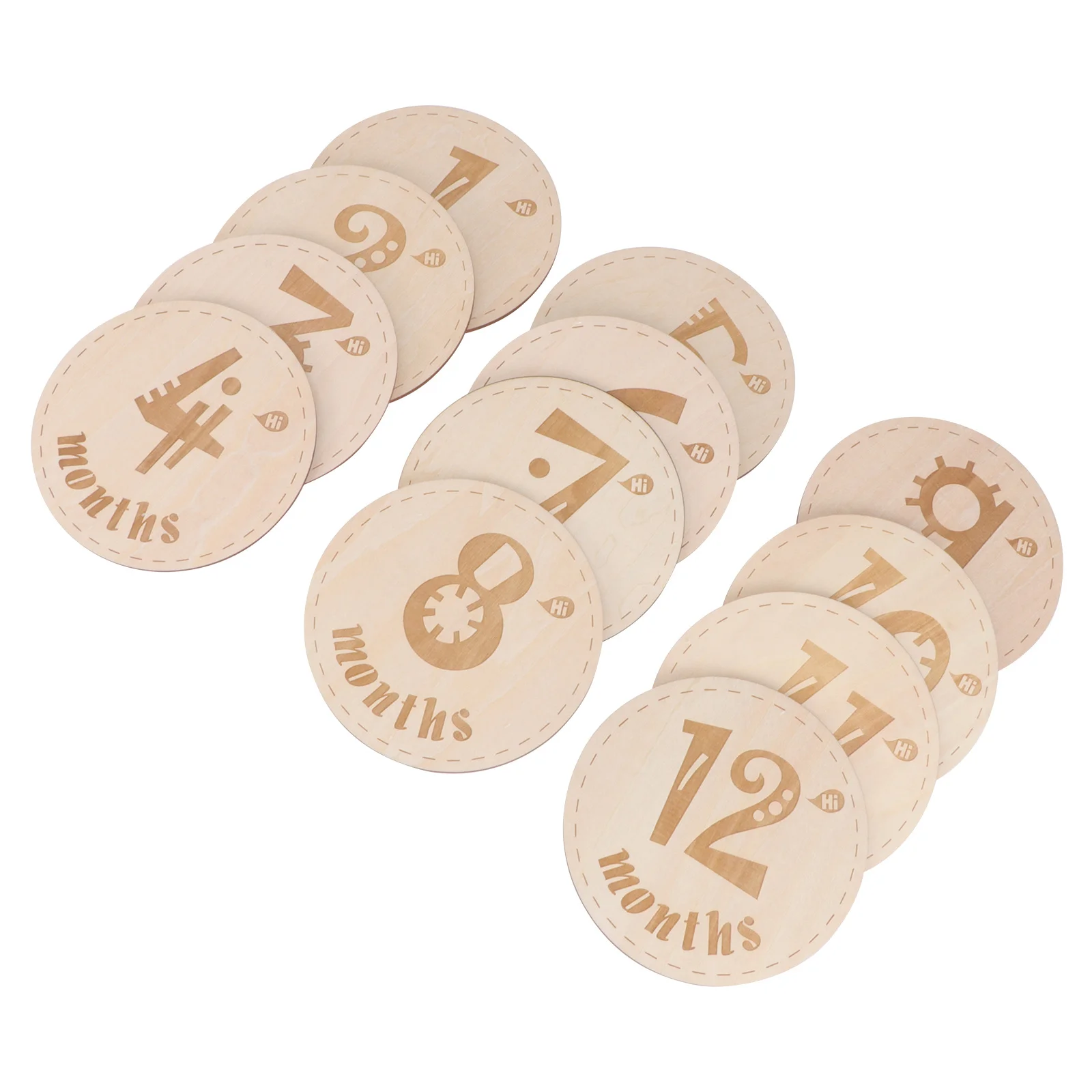 12 قطعة من بطاقات تسجيل نمو الطفل صنعة جيدة ليس من السهل الارتداء المسيل للدموع الدفء السجلات كل شهر دعائم التصوير الفوتوغرافي