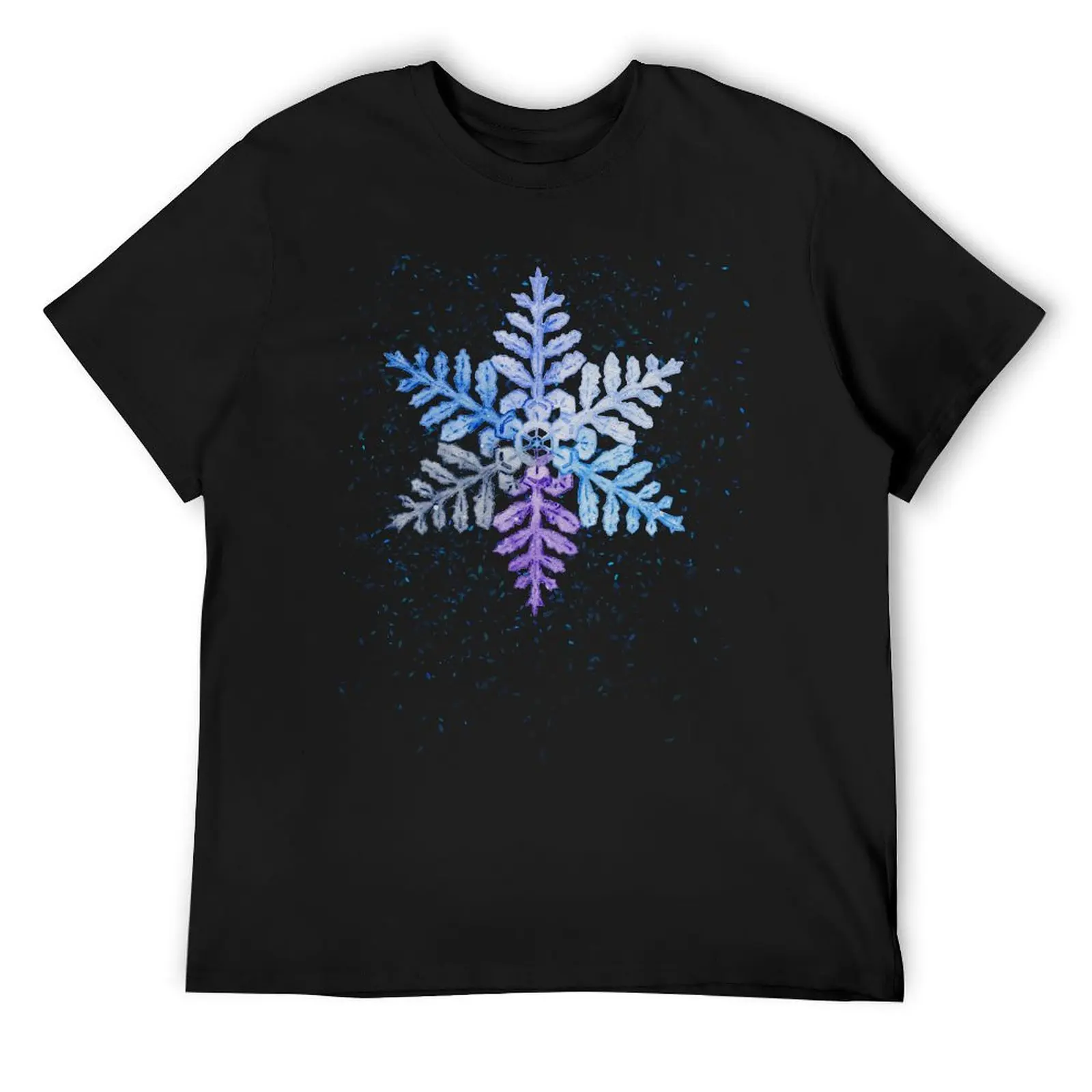 Snowflake watercolor painting T-Shirt summer tops oversizeds graphic t shirt vintage man t shirt mens funny t shirts