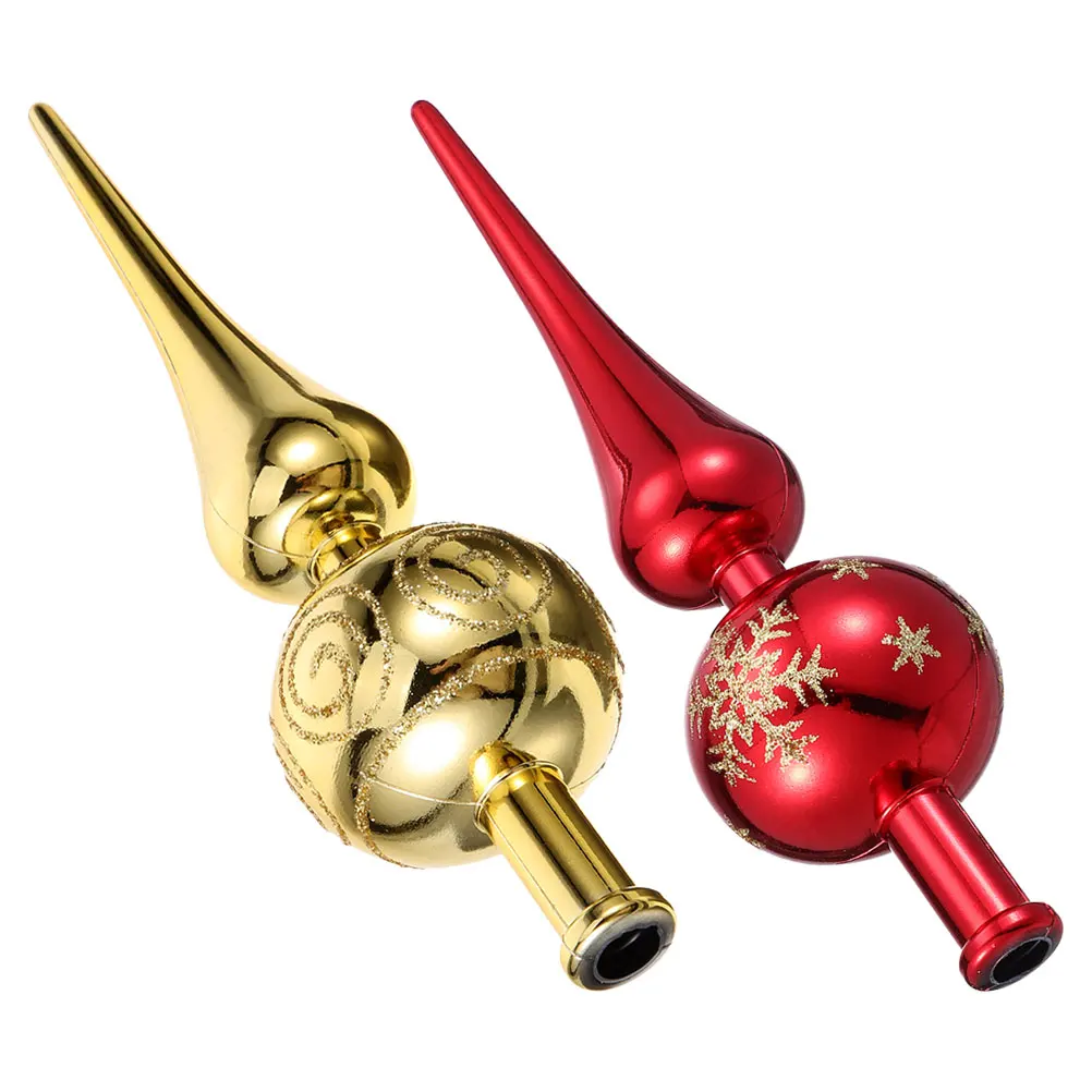 

2Pcs Tree Top Star Decor Glitter Christmas Tree Topper 3D Shaped Holiday Treetop Ornament for Home Party Decoration