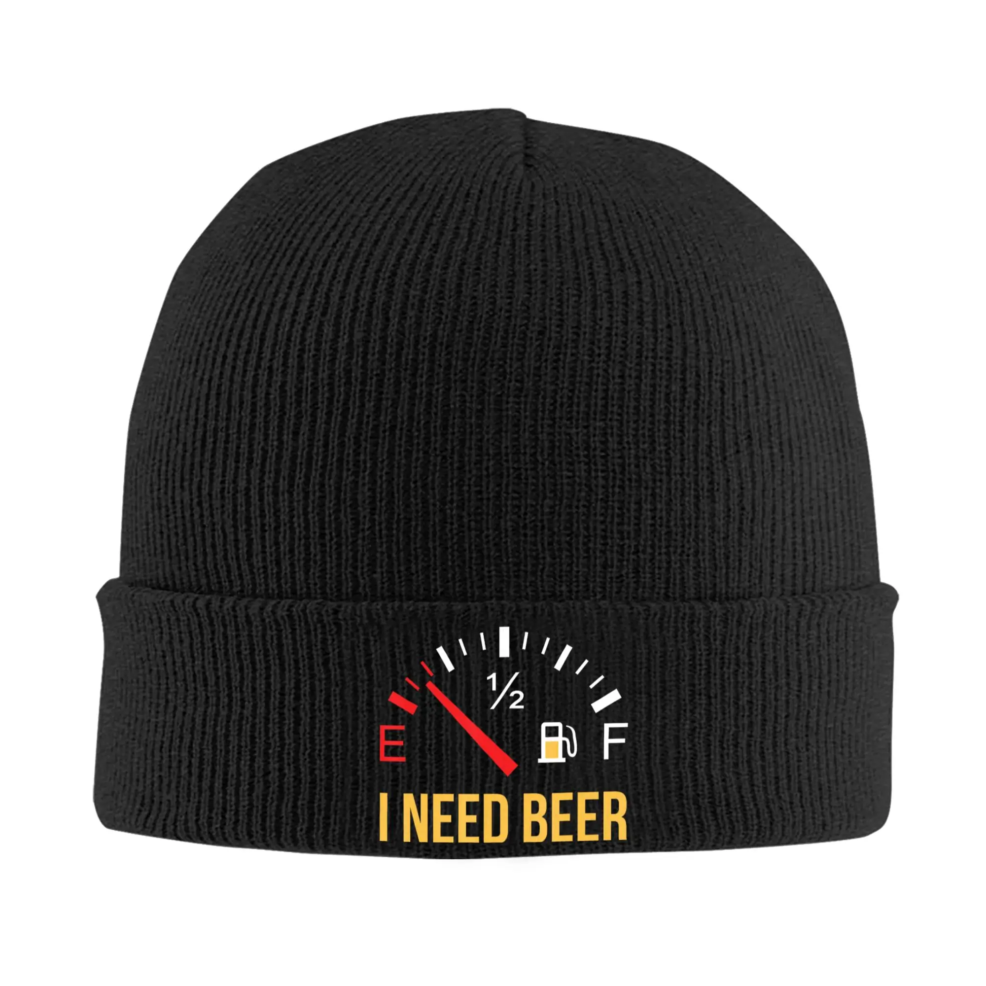I Need Beer Funny Drinking Knitted Caps Women's Men's Skullies Beanies Autumn Winter Casual Hats Acrylic Fuel Odometer Warm Caps