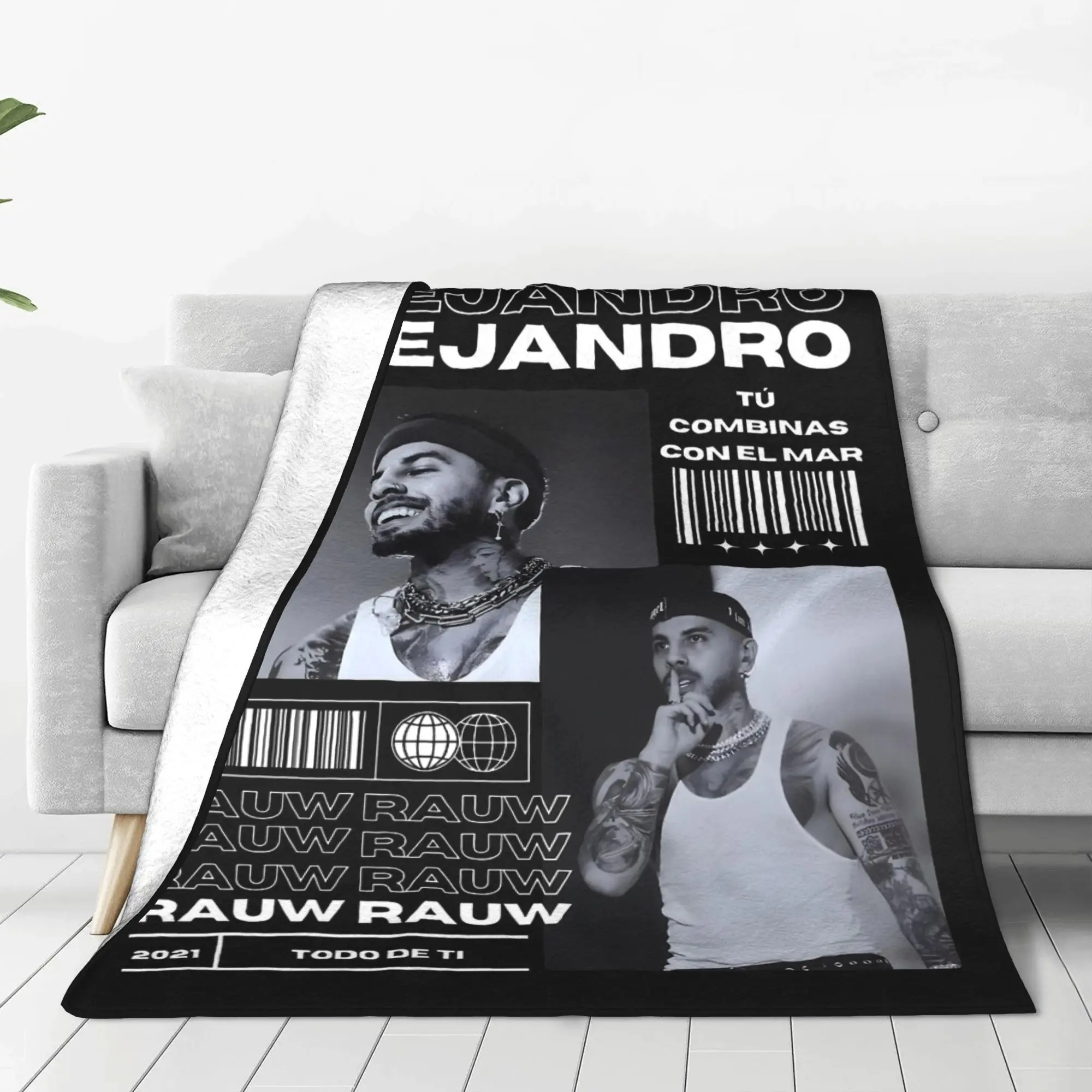 Rauw Alejandro بطانيات الصوف المطبوعة متعددة الوظائف خفيفة الوزن رقيقة رمي بطانية للأريكة المفارش في الهواء الطلق #2