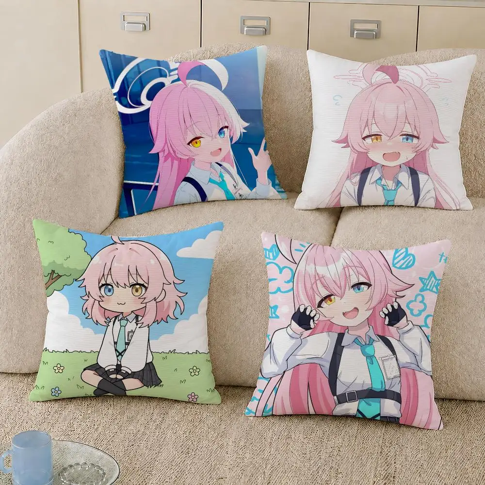 Takanashi Hoshino Blue Archive Cushion Cover Decorative Pillowcase Soft Short Plush Cozy Durable Sofa Home Decor Items Gift