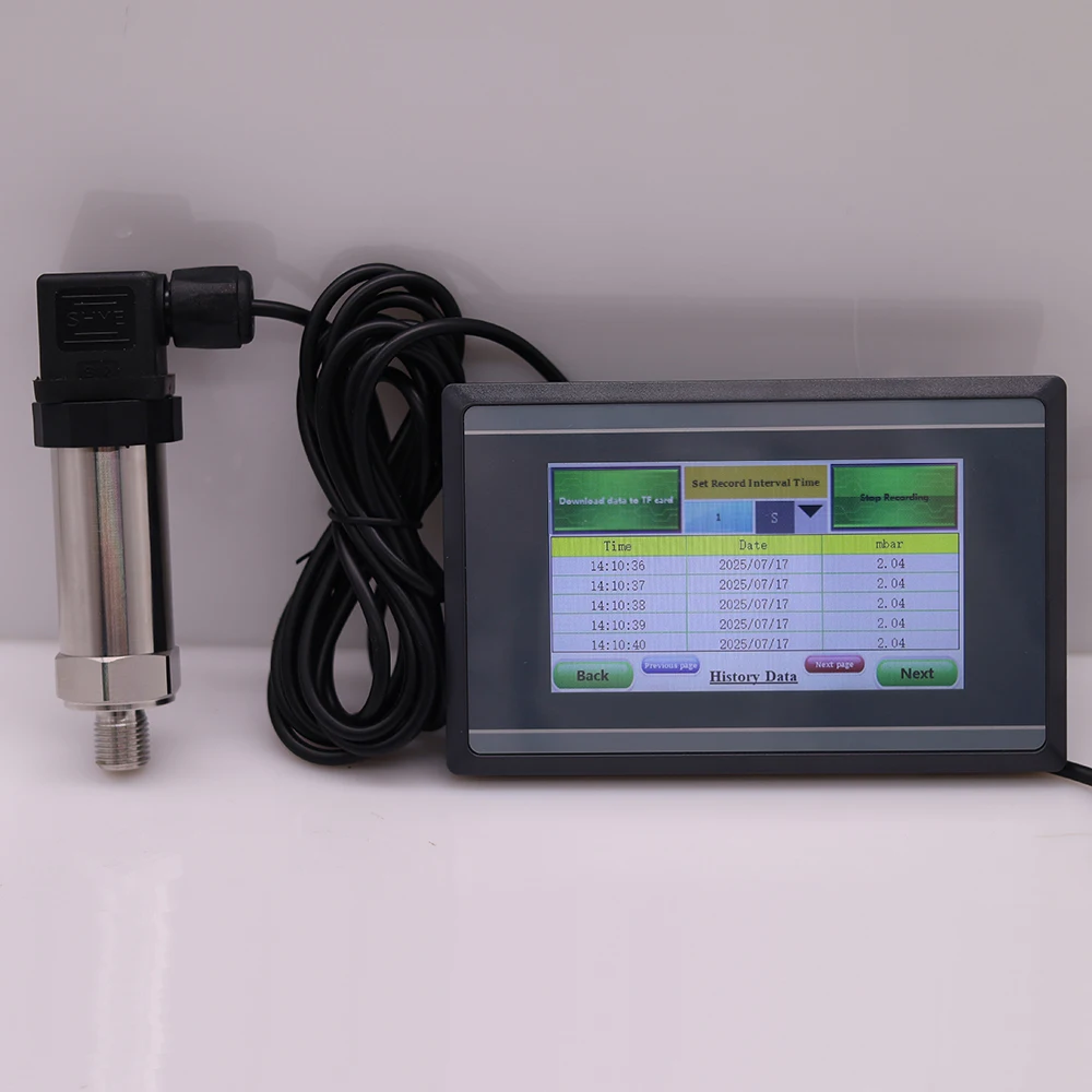LCD Display Digital mbar Gauge Recorder with History Data Export to Excel File for Monitoring And Measurement