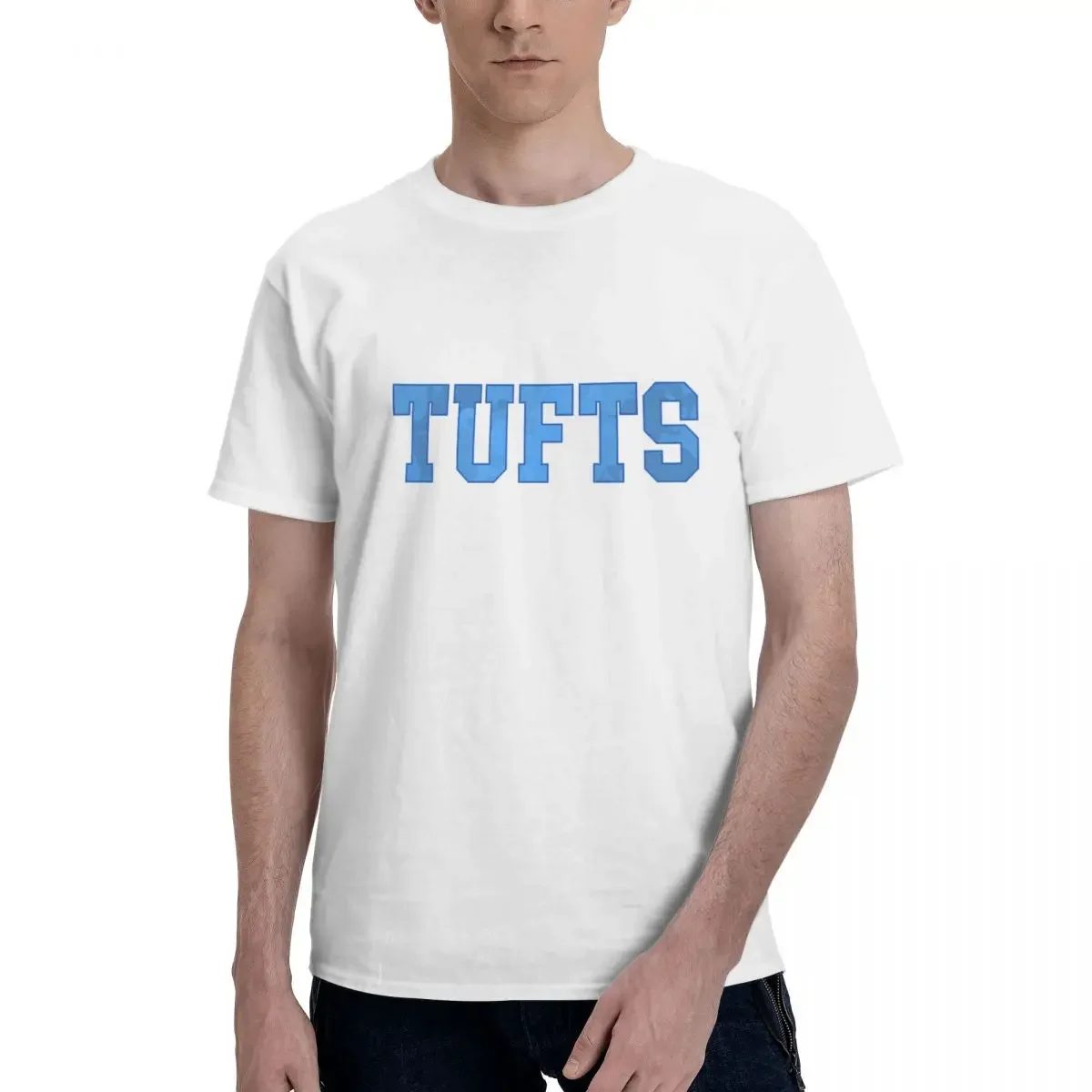 Tufts - Tie Dye College Font T-Shirt for Men Cotton Plus Size T Shirts Men's Short Sleeve Crew Neck Summer Clothes Tops S-6XL