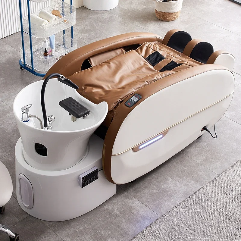 Factory custom Salon Hair Washing chair electric Massage Table head spa Shampoo Bed