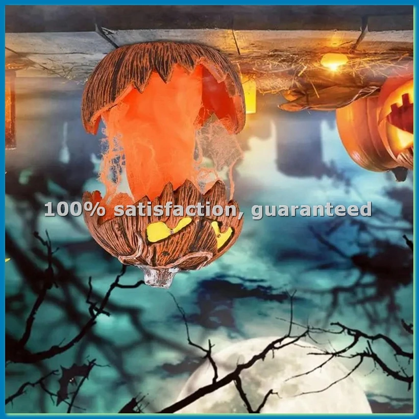 LED Devil Pumpkin Lantern Halloween Pumpkin Lamp Flashing Ghost Lighting Festival Halloween Party Decoration-ABHG