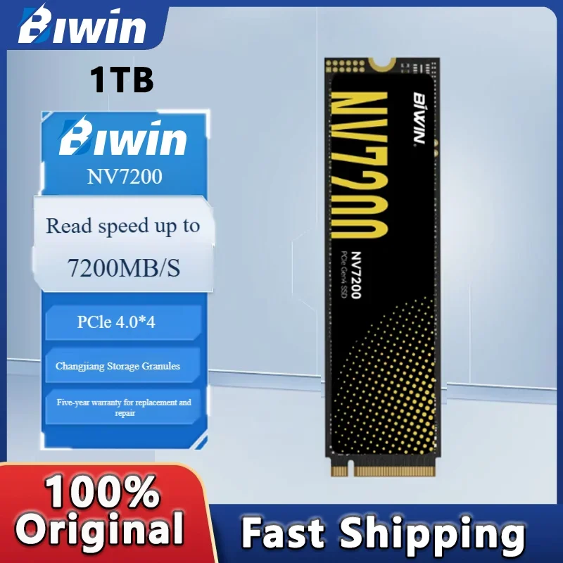 

BIWIN NV7200 M.2 2280 SSD 1T Internal Solid State Hard Drive PCIe 4.0 X 4 For PC PS5 and laptop