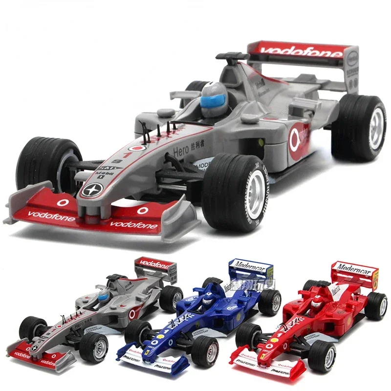 Modèle de voiture de course F1 en alliage métallique moulé sous pression, voiture de formule 1:32, nervure arrière, son et lumière, cadeau de collection pour enfants, EGene