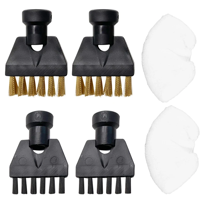 Steam Cleaner Accessories, Pack Of 4 Steam Cleaner Brushes With 2 Microfibre Covers For SC2 SC3 SC4 SC5 Steam Cleaner