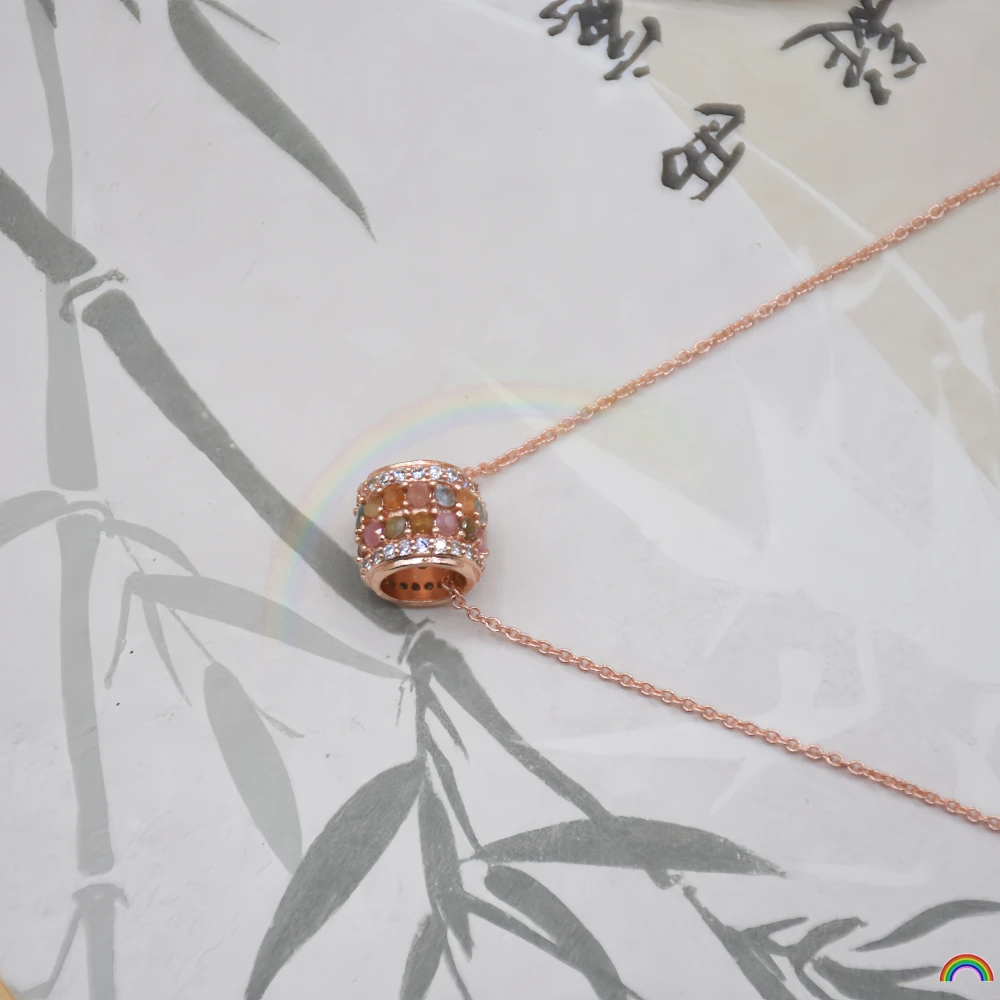 

Natural tourmaline Lulutong necklace women's candy colored gemstone light luxury collarbone chain Rwbuy brand design