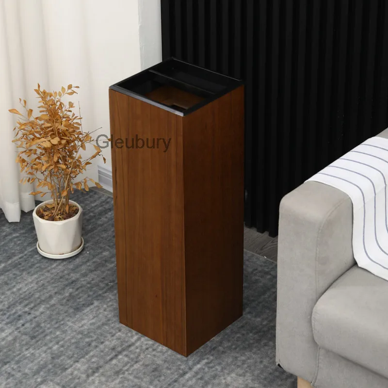 Half-open hotel trash can with ashtray, large-capacity, upright design, suitable for lobbies, elevators, and homes, made of