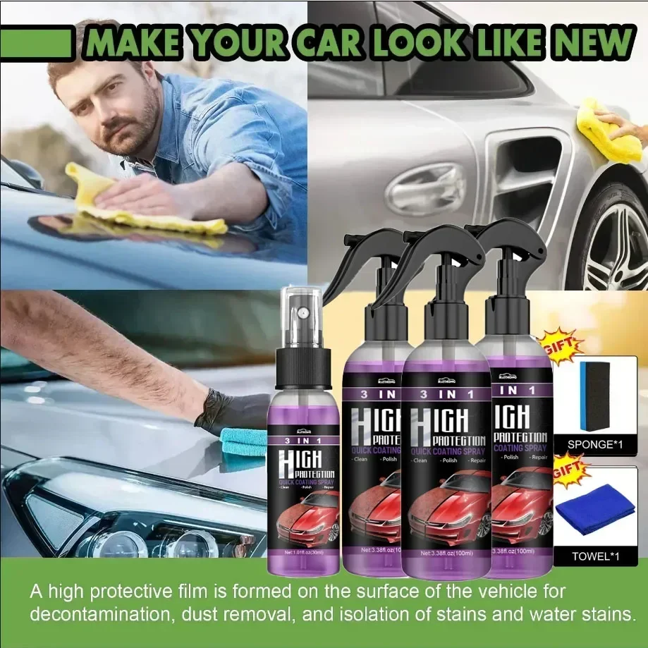 

QC19 автомобильный керамический спрей для быстрого покрытия, нано-гидрофобный лак для кузова, средство для ремонта царапин, защита краски, восковой спрей, автомобильный аксессуар