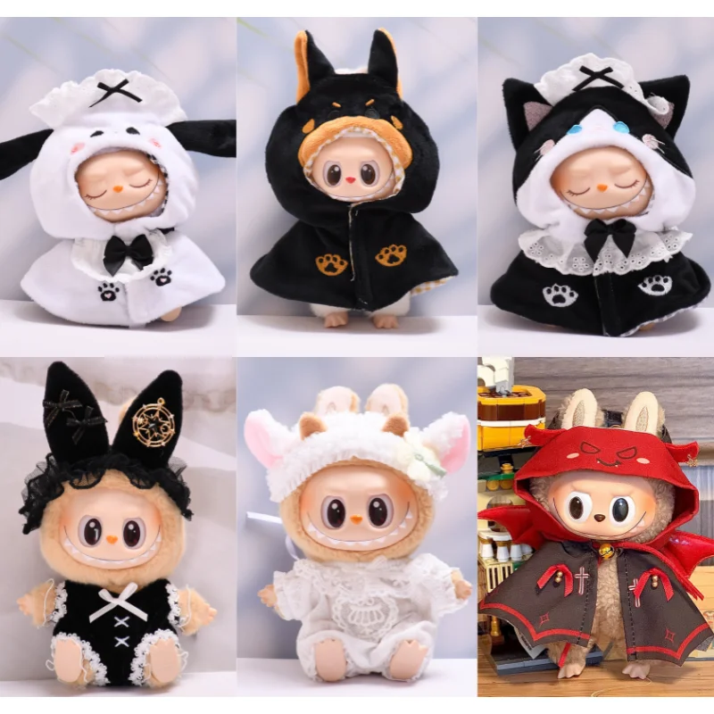 Одежда для Labubu, плащ горничной, кролик для девочек, маленький дьявол, подходит для V1 V2 V3, Labubu, индивидуальный модный наряд, аксессуары, подарки