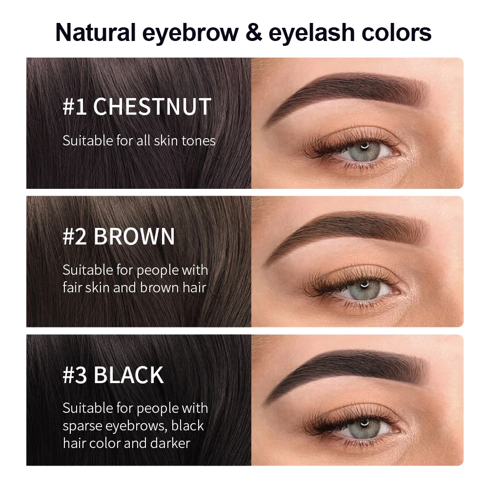 Natürliches Wimperntönungsset, schnelles Augenbrauenfärben, Augenbrauenverstärker, 3 Farben erhältlich, langlebig, sicher und selbstgemachte Augenbrauenfärbung