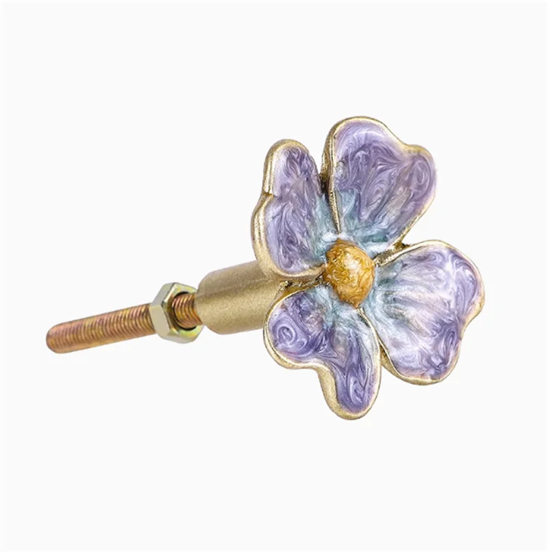Francês vintage móveis armário maçaneta da porta gaveta botão gradiente flor decoração alças cupbaord guarda-roupa puxa quarto diy