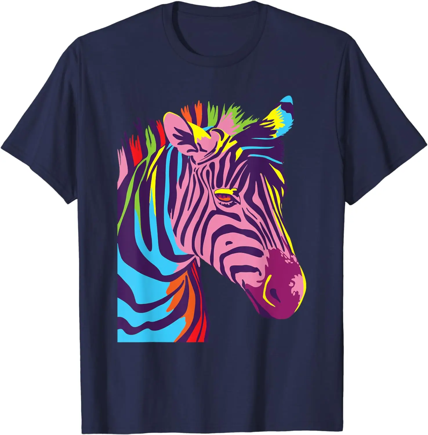 Fun Colorful Zebra Heads for Summer 2024 - Wildlife Biologist Zookeeper Zoologist T-shirt