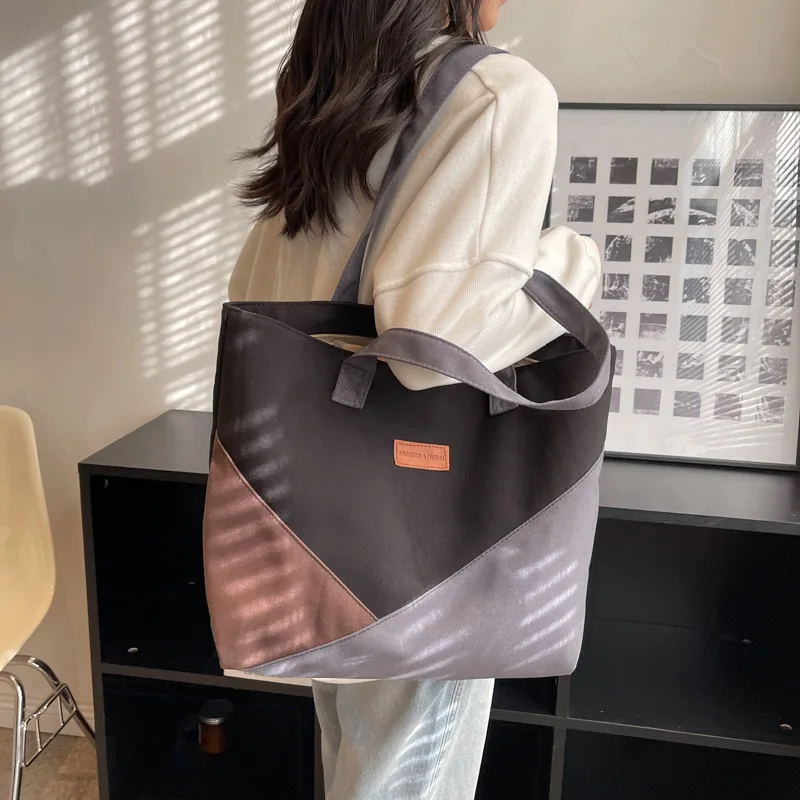 

CGCBAG 2023 New Simple Canvas Tote Bag For Women Lage Capacity Shopper Shoulder Bag Casual Commuting Female Designer Handbags