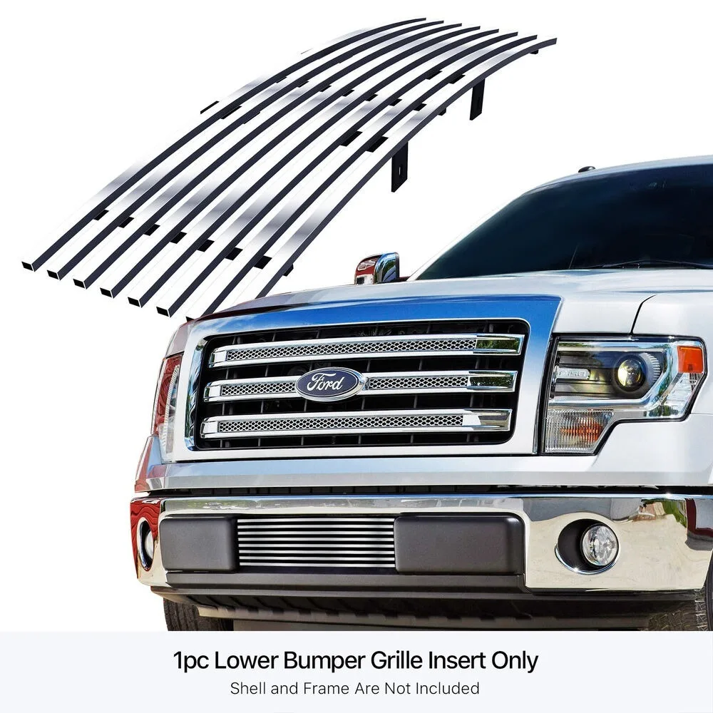 

Fits 2009-2014 Ford F-150 Lower Bumper Stainless Chrome Billet Grill Insert United States