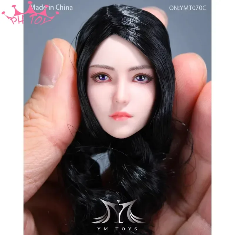 In Stock YMT070 1/6 Scale Asian Female Soldier Maiden Sculpt Young Girl Head Carving for 12