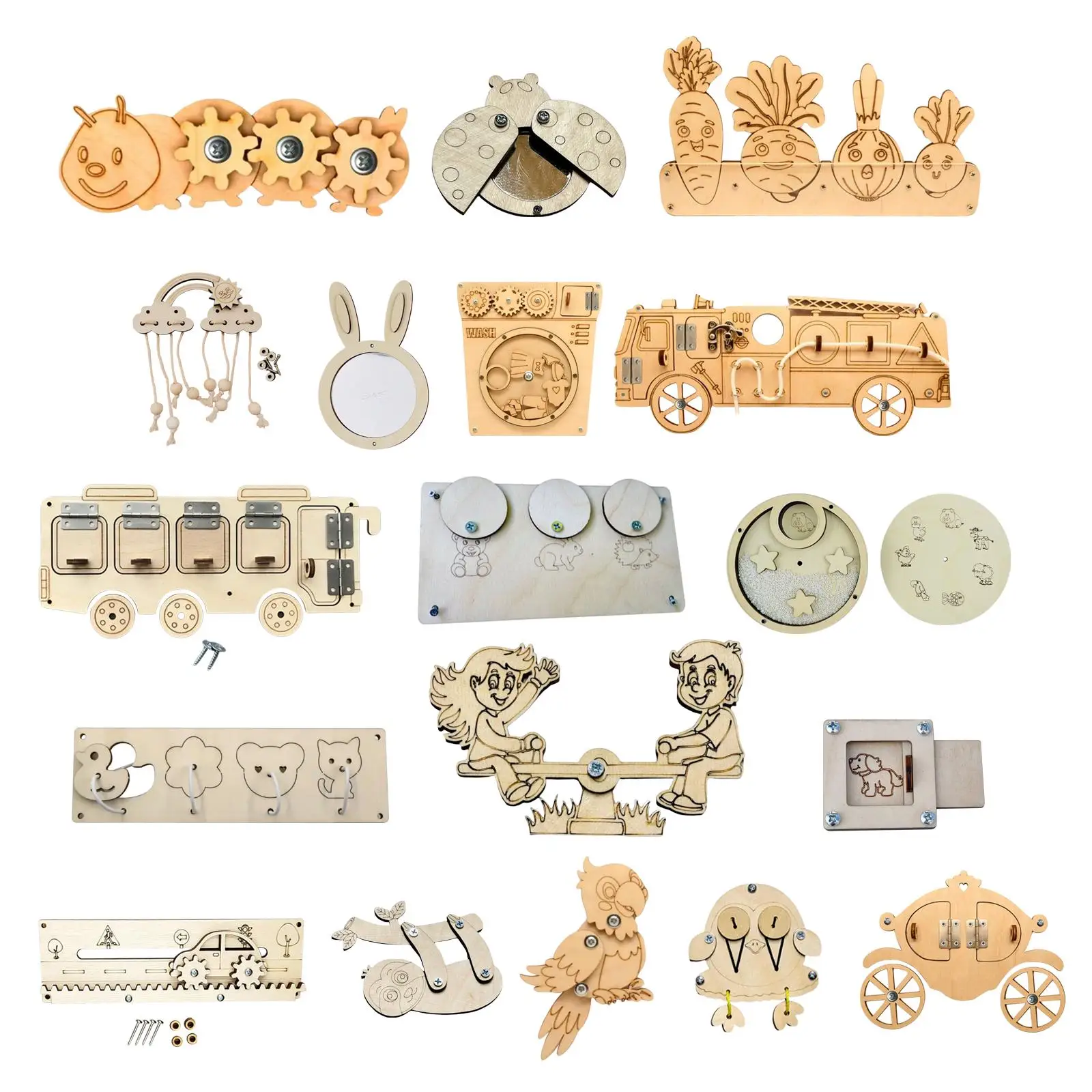 

Монтессори-доска для развития мелкой моторики, развивающая игрушка-конструктор для дошкольников