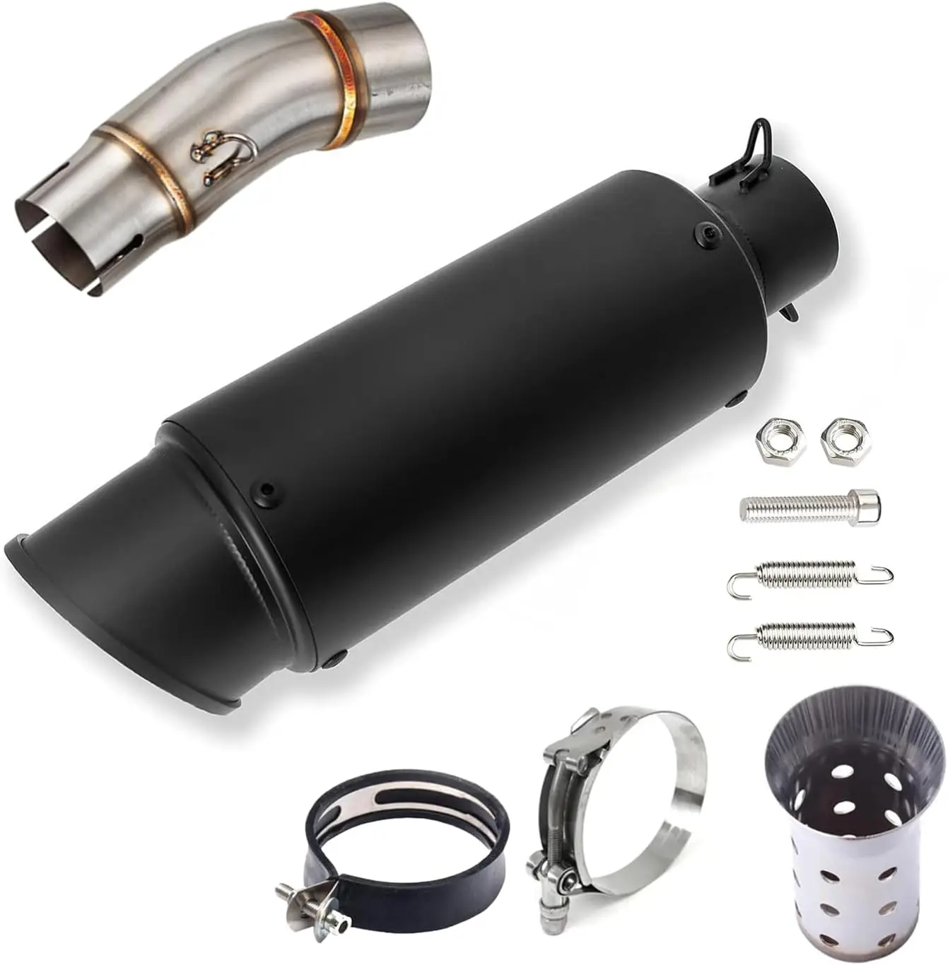 

Exhaust Motorcycle Muffler, Muffler Adapter Connect Pipe Compatible with Kawasaki Ninja 400 Z400 2018 2019 2020 2021 2022 2023