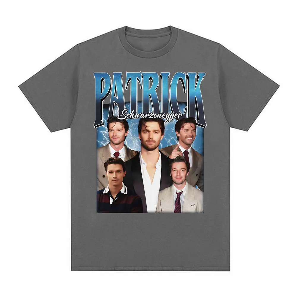 باتريك شوارزنيجر ريترو 90s الجرافيك تي شيرت للرجال النساء Harajuku فيلم قصير الأكمام تي شيرت موضة عادية القطن التي شيرت