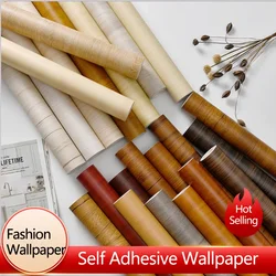 Waterproof Wood Vinyl Wallpaper Self Adhesive wallpapers Doors Cabinet Desktop Modern Furniture Decorative wall Paper