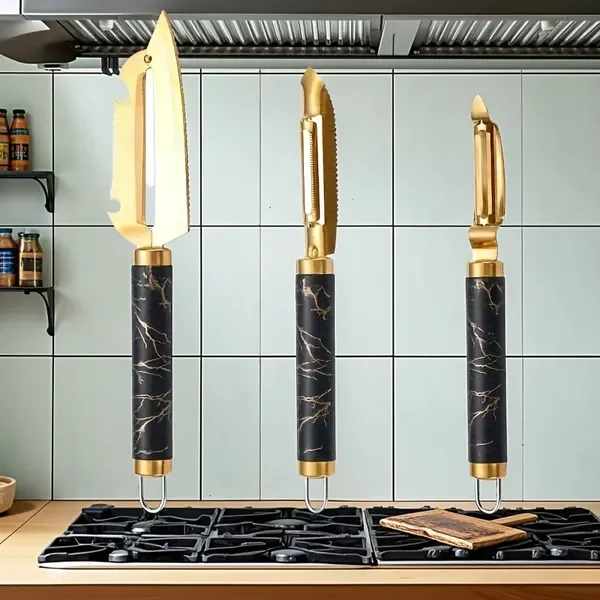 

Профессиональный многофункциональный набор овощечисток из нержавеющей стали — антикоррозийный кухонный инструмент для фруктов, овощей, рыбьей чешуи и кукурузы