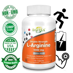 Daitea Arginine Supplement - 1000 Mg Amino Acid Energy & Focus, Stamina Vegan Capsules