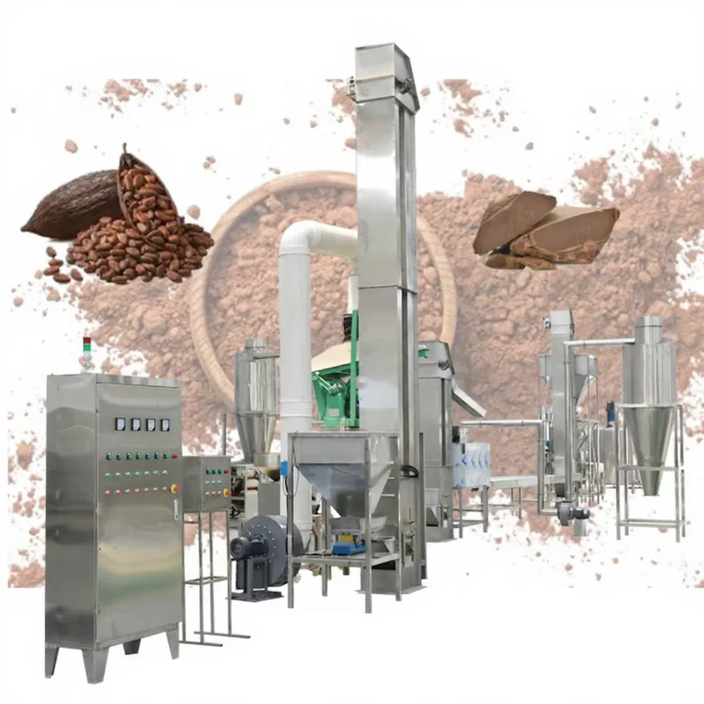 Automatic Cocoa Powder Processing Line to Cocoa Butter Powder and Liqueur Customized